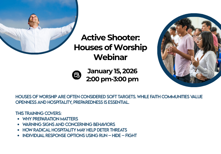 Active Shooter at Houses of Worship Webinar - News Image